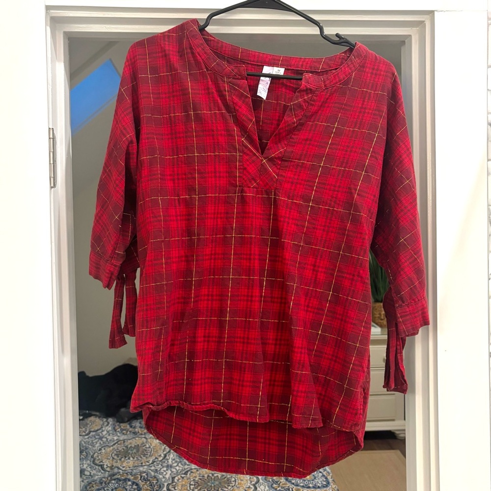 Red plaid flannel shirt